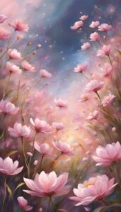 Light Pink Flowers background wallpaper illustration 3