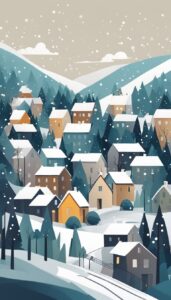 Minimalist Christmas Village background 1