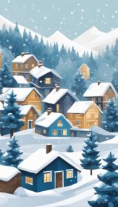 Minimalist Christmas Village background 2