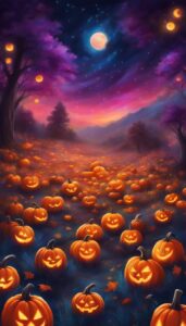 Neon Halloween Pumpkins background 3