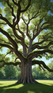 Old oak tree background wallpaper illustration 4