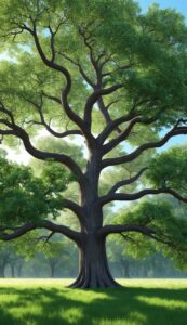 Old oak tree background wallpaper illustration 5