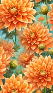 Orange Dahlia Flower background 3