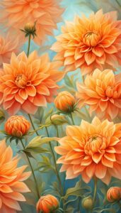 Orange Dahlia Flower background 4