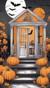 Orange Halloween Decoration Aesthetic Background Illustration Wallpaper 1