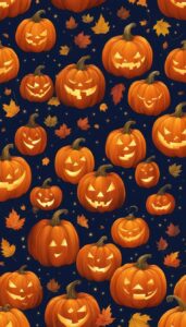 Orange Halloween Pumpkins background 3