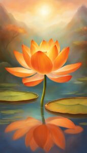 Orange Lotus Flower background 2