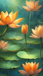 Orange Lotus Flower background 3