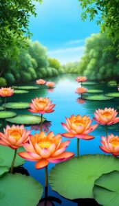 Orange Lotus Flower background 5