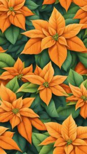 Orange Poinsettia Flower background 2