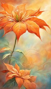 Orange Poinsettia Flower background 3