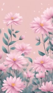 Pastel Pink Flowers background wallpaper illustration 1