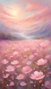 Pastel Pink Flowers background wallpaper illustration 3