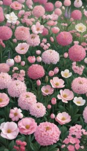 Pastel Pink Flowers background wallpaper illustration 4