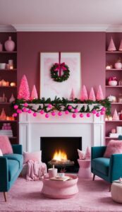 Pink Christmas Lights background 1