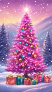 Pink Christmas Tree background 1