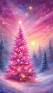 Pink Christmas Tree background 2