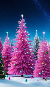 Pink Christmas Tree background 3