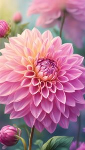 Pink Dahlia Flower background 3