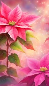 Pink Poinsettia Flower background 3