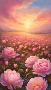 Pink Romantic Flowers aesthetic wallpaper background illustration 4