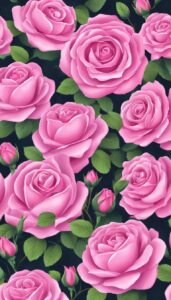 Pink Rose Flowers background wallpaper illustration 1