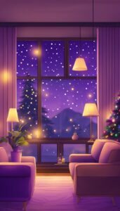 Purple Christmas Lights background 1