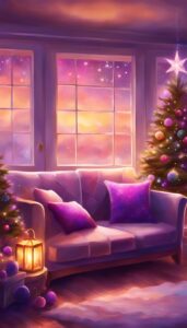 Purple Christmas Lights background 3