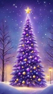 Purple Christmas Tree background 1