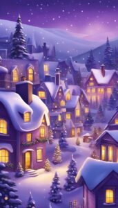 Purple Christmas Village background 1