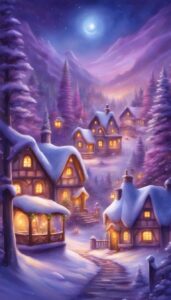 Purple Christmas Village background 2