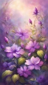 Purple Romantic Flowers aesthetic wallpaper background illustration 3