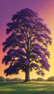 Purple oak tree background wallpaper illustration 4