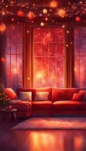 Red Christmas Lights background 2