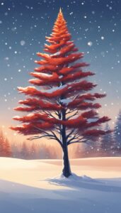 Red Christmas Tree background 1