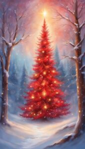 Red Christmas Tree background 2