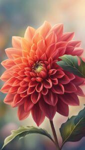 Red Dahlia Flower background 1