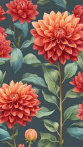 Red Dahlia Flower background 2