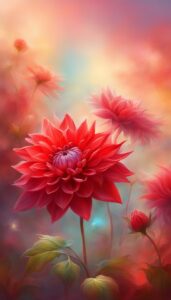 Red Dahlia Flower background 4