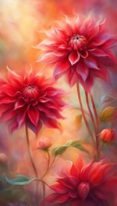 Red Dahlia Flower background 5