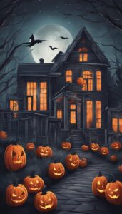 Red Halloween Decoration Aesthetic Background Illustration Wallpaper 1