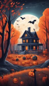 Red Halloween Decoration Aesthetic Background Illustration Wallpaper 2