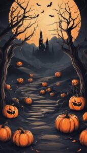 Red Halloween Pumpkins background 2