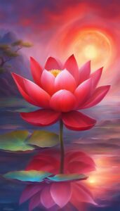 Red Lotus Flower background 2