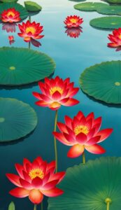 Red Lotus Flower background 4