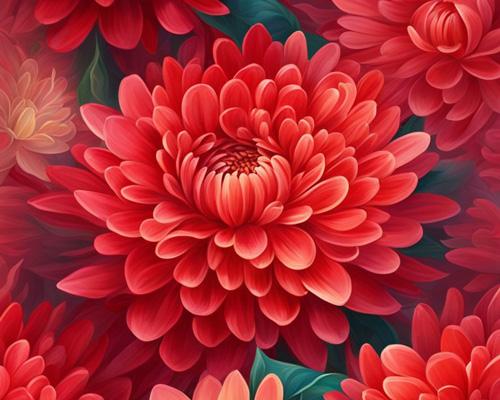 Red Mum Chrysanthemum flower