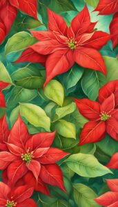 Red Poinsettia Flower background 2