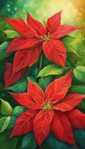 Red Poinsettia Flower background 3