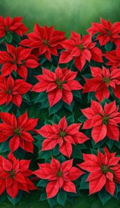 Red Poinsettia Flower background 4