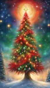 Red and Green Christmas Tree background 2